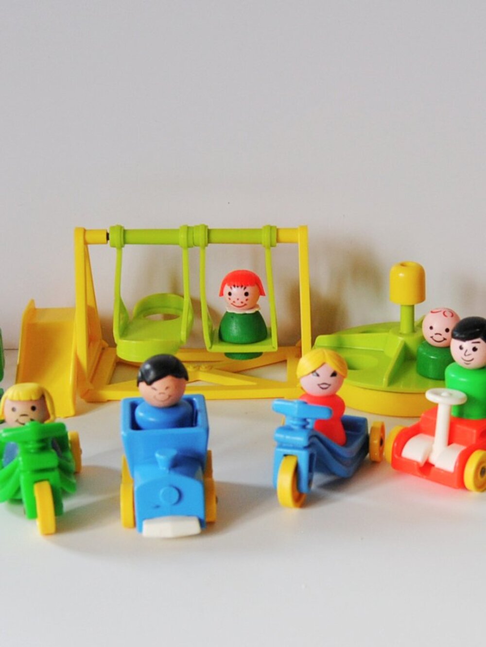 Vintage Fisher Price Little People Playground  Little Riders Family School Cars